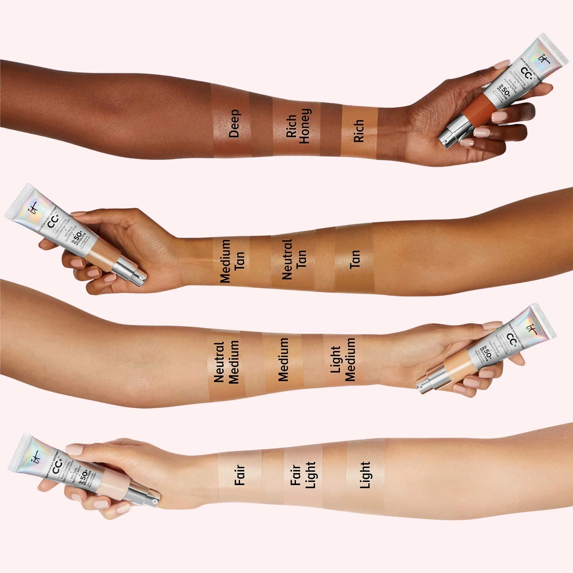 IT Cosmetics Your Skin But Better CC  Cream, Neutral Medium (N) - Color Correcting Cream, Full-Coverage Foundation, Hydrating Serum & SPF 50  Sunscreen - Natural Finish - 1.08 fl oz